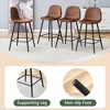 Vynxaria Brown Techno-Fabric Bar Chairs Set of 2 - 4 of 4