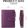 BEAFUP Women's Genuine Leather Wallet,Compact Size Wallet, RFID Blocking,with 14 Slots and 2 Zippered Pockets & Zipper Coin Pouch - 3 of 4