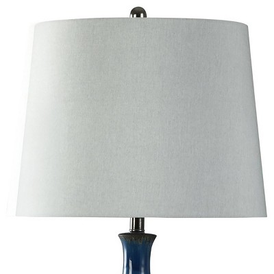 Bowie Earthy Ceramic 35" Navy & Black Table Lamp with Linen Shade