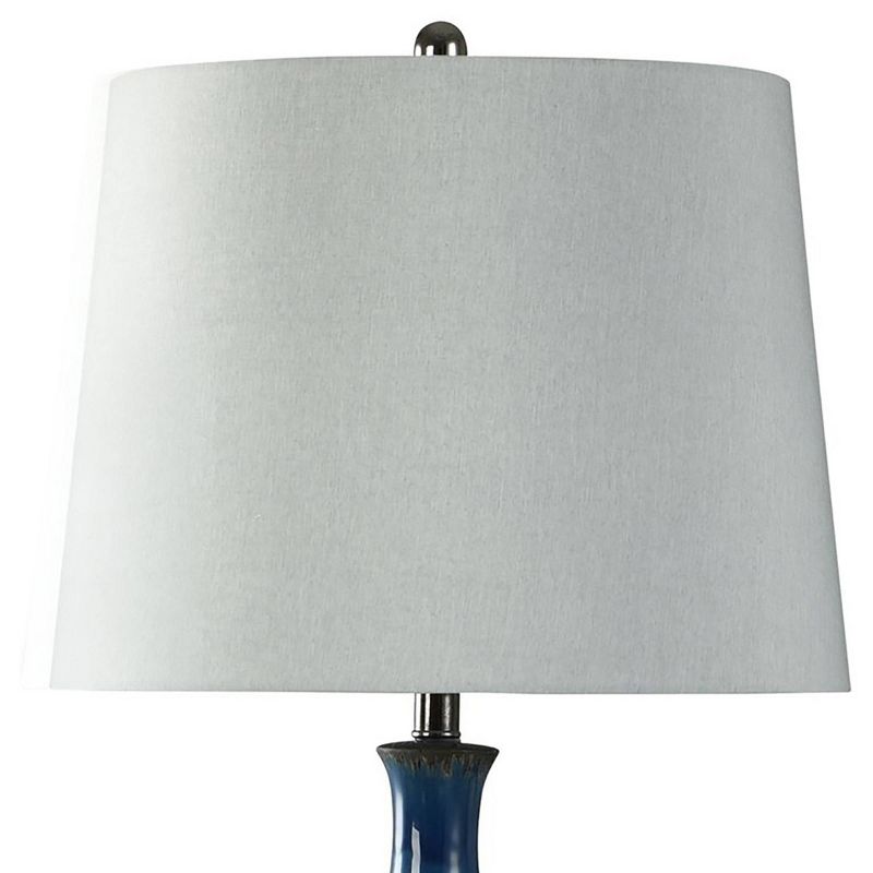 Two-Tone Matte Black and Navy Glaze Base Table Lamp - StyleCraft, 4 of 7