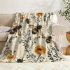 Lomsoe Bee and Wildflower Themed Flannel Blanket - All Seasons Soft and Warm Throw Blanket for Napping, Camping, Travel, Office, Home Decor - 4 of 4