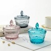 Slickblue Set of 2 Vintage Embossed Glass Candy Jars with Lids – 10 oz, 6 Different Colors - 2 of 4