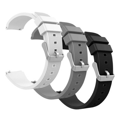 Insten 3-Pack Band For Samsung Galaxy Watch 3 Band 45mm (2020) / 46mm (2018) Replacement Wristbands 22mm For Women Men (Black + White + Gray)