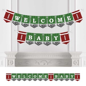 Big Dot of Happiness End Zone - Football - Baby Shower Bunting Banner - Sports Party Decorations - Welcome Baby - 1 of 4