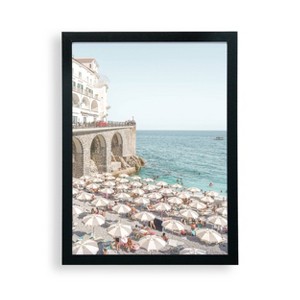 12" x 16" Marina Grande Beach Kenrike Schenk Travel Photography Frame Wall Art - Deny Designs: Modern Decor, Nature Print - 1 of 4