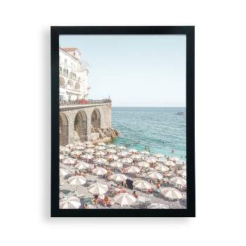 12" x 16" Marina Grande Beach Kenrike Schenk Travel Photography Frame Wall Art - Deny Designs