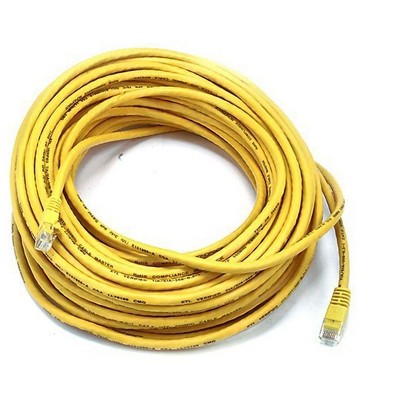 Monoprice Cat5e Ethernet Patch Cable - 75 Feet - Yellow | Network Internet Cord - RJ45, Stranded, 350Mhz, UTP, Pure Bare Copper Wire, 24AWG