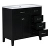 NicBex 35.9" Bathroom Storage Cabinet with Sink, Bathroom Vanity, 3 Drawers and 1 Spacious Cabinet for Bathroom, Black - 2 of 4