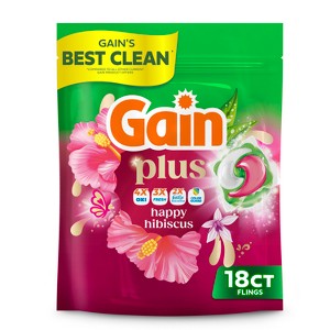 Gain Super Flings! Hibiscus Hula Laundry Detergent Pods 18 Pacs