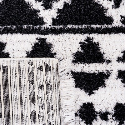 Augustine Black and Ivory Flat Woven Synthetic Area Rug