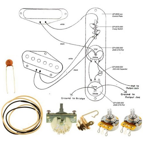 Allparts Ep 4130 000 Wiring Kit For Telecaster Target