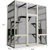 Acekool 70-Inch Large Wood Catio Outdoor Cat Enclosure with Waterproof Roof, 5 Platforms & 2 Resting Boxes for Backyard - 2 of 4
