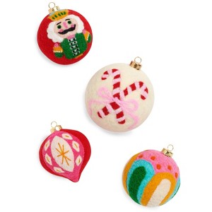Shiraleah Candy Cane Assorted Set Of 4 Felt Christmas Ornaments - 1 of 4