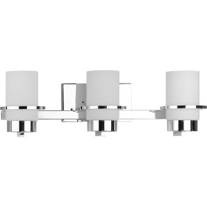 Progress Lighting Reiss 3-Light Vanity Light, Polished Chrome, White Glass Shade - 1 of 1