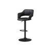 Leather-Look & Metal Swivel Adjustable Bar Stool with Footrest, Pedestal Base and Contemporary Modern Design for Home Bar - 2 of 4