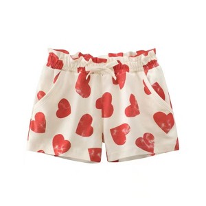 MyKids-Usa Baby Girl Print Pattern Bow Decoration Short Pants In Summer Outfit Wearing - 1 of 4