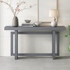 Contemporary Console Table With Industrial Style Concrete Wood Top Easy To Assemble Extra Long Entryway Table - image 3 of 4