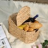 Solhome Isidore Water Hyacinth Woven Oval Kitchen and Picnic Basket - 3 of 4