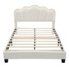 NicBex Full Upholstered Bed Frame with Elegant Flower-Shaped Headboard,Adjustable Headboard with LED Lights,Wood Slats Support,Easy Assembly,White - 4 of 4