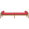 vidaXL Patio Bench with Cushion Brown Poly Rattan Acacia - 4 of 4