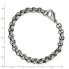 Black Bow Jewelry Men's 7mm Stainless Steel Textured Rolo Chain Bracelet, 8.25 Inch - 4 of 4