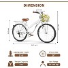 WEIZE Beach Cruiser Bike 26 inch City Bikes Commuter Bicycle for Adult 7-Speed Comfortable with Rear Rack or Basket White - 2 of 4