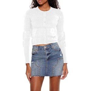 Clearlove Women’s Long Sleeve Cropped Cardigan Knit Bolero Crewneck Button-Up Shrug for Dress Layering - 1 of 4