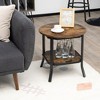 Tangkula 2PCS 2-Tier Sofa End Side Table Nightstand Round Tabletop for Living Room Brown - 4 of 4
