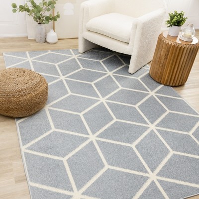 Rug Branch Contemporary Geometric, Tonal/Solid Blue Indoor Area Rug