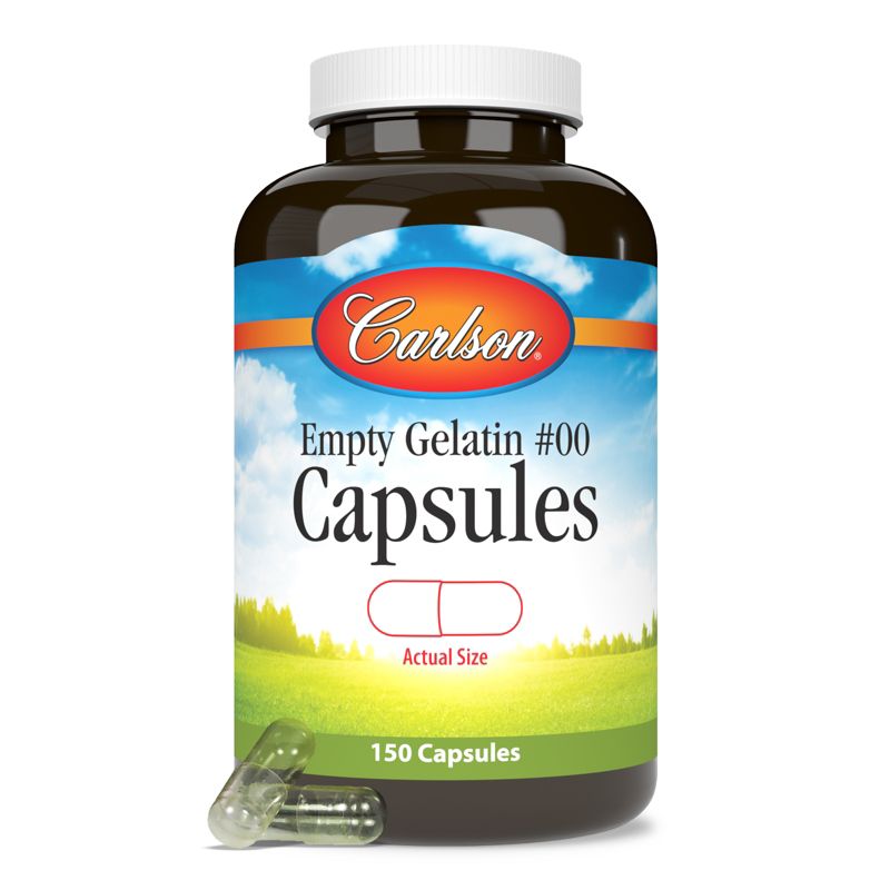 Carlson - Empty Gelatin Capsules, Easy to Separate and Fill, with Screw Cap Bottle, 4 of 5