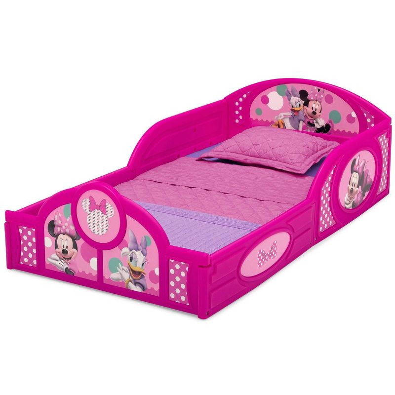 Disney Minnie Mouse Plastic Sleep and Play Toddler Kids&#39; Bed with Attached Guardrails - Delta Children, 4 of 13