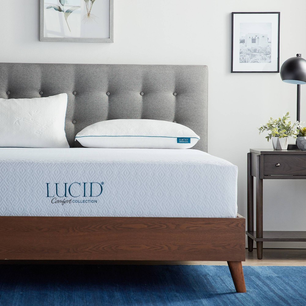 Queen Soft 2pk Comfort Collection Shredded Memory Foam Pillow - Lucid