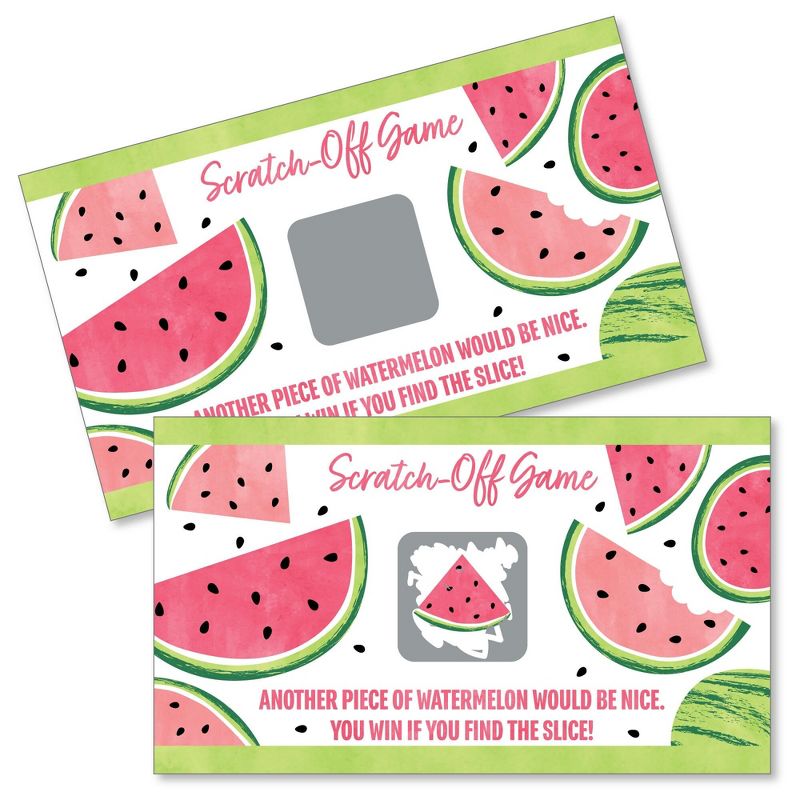 Big Dot of Happiness Sweet Watermelon - Fruit Party Game Scratch Off Cards - 22 Count, 1 of 7