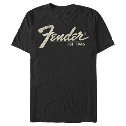 Men s Fender Distressed Logo T Shirt Black 2X Large