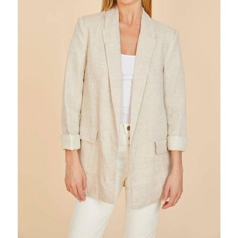 Women s Oversized Linen Blazer Dolce Cabo Target