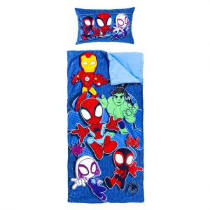 Jay Franco Kids Spidey and His Amazing Friends 2 Piece Set Indoor Sleeping Bag for School and Sleepovers - 1 of 4