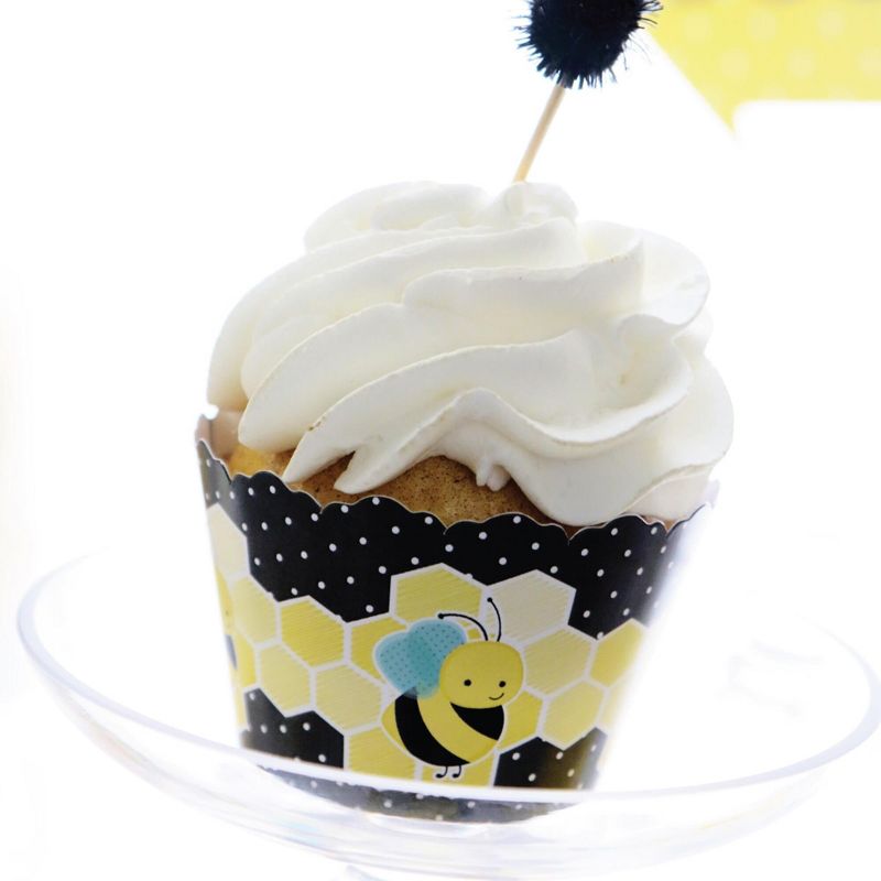 Big Dot of Happiness Honey Bee - Baby Shower or Birthday Party Decorations - Party Cupcake Wrappers - Set of 12, 5 of 7