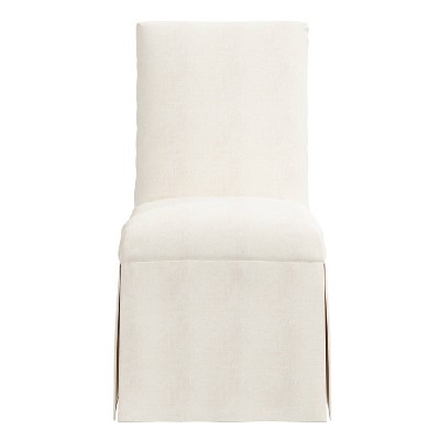 Zuma White Textured Linen Upholstered Parsons Side Chair