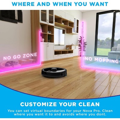 iHome iHRVS1PRO-3BLK-RB AutoVac Nova S1 Pro Self Empty LIDAR Mapping, 150 Min Runtime, Strong Suction Robot Vacuum - Certified Refurbished Grade B