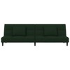 vidaXL 2-Seater Sofa Bed with Two Pillows Dark Green Velvet - 4 of 4