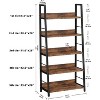 Sriracha Industrial Bookshelves and Bookcases, Ladder Shelf 5 Tiers with Metal Frame for Living Room - 3 of 3