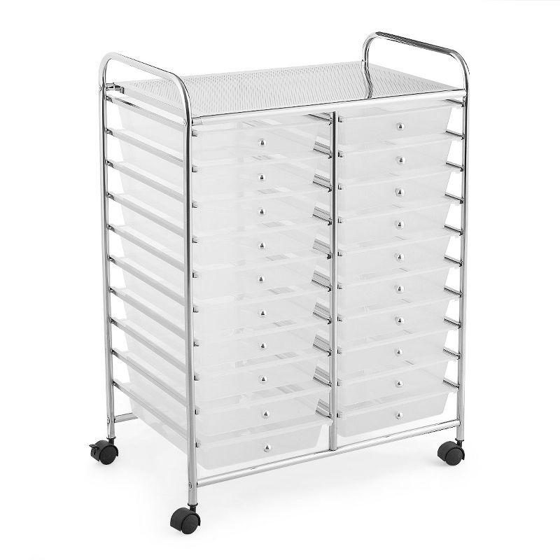 Tangkula 20-Drawers Rolling Storage Cart with Organizer Top, 4 of 5