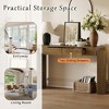 KIGFTSOD Entryway Table with Natural Wood Grain Finish, Console Table with Fluted Design, Oval Top and 2 Drawers for Entryway and Living Room - 3 of 4