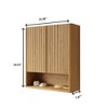 GDFStudio Xane 26" Modern Wall-Mounted Bathroom Storage Cabinet with 2 Doors and 1 Open Shelf - 3 of 4