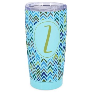 Elanze Designs Z Monogram Herringbone Arrows Wrap-Around Design 20 Ounce Stainless Steel On-The-Go Coffee Mug, Thermal Travel Tumbler with Leak - 1 of 4