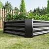 Lirago Rectangle Galvanized Metal Raised Garden Bed-Large Outdoor Planter Box for Vegetables and Flowers Black 70.87"Lx35.83"Wx11.81"H - 4 of 4
