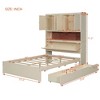 Full Size Platform Bed with USB, Storage Headboard and Drawers, White/Gray-ModernLuxe - 3 of 4