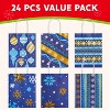 Joyfy 24 Pcs Christmas Kraft Gift Bags with Handles, Goody Wrap Craft Bags Gifts Decorations for Xmas Holiday Presents Party Favor Decor - 3 of 4