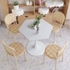 PAGED 31.5 Inch Octagonal Coffee Table Simple Modern Dining Table with Wooden Tabletop and Metal Base for Living Room, Dining Room - 2 of 4