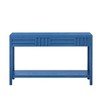 Okak 51.3IN Modern Console Table with Ash Veneer and Striped Design, Entryway Table with 2 Drawers, Hallway Table for Living Room, Foyer, Navy Blue - 4 of 4